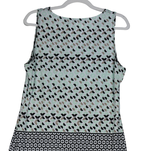 Calvin Klein Green Tunic Tank Top Womens Large Drape Neck Sleeveless Geometric - Picture 5 of 8